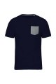 Heren T-shirt met borstzakje Kariban K375 NAVY-GREY HEATHER